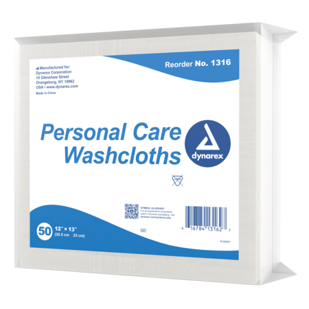 DYNAREX Personal Care Washcloths 12" x 13" 1316